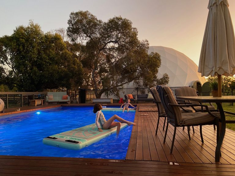 Pool with boards and girls 768x576