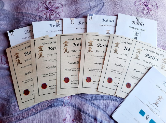 reiki 1st degree certificates certs
